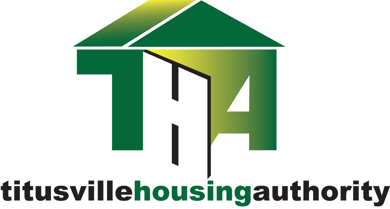 Image of Titusville Housing Authority logo with green symbol, green and black lettering and transparent background